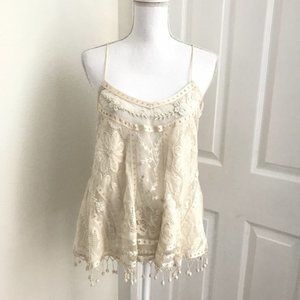 TopShop Kate Moss Swing Crochet Cami Top Sz 6